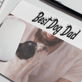 Mousepad Texto Preto da Foto do Melhor Pai de Cão