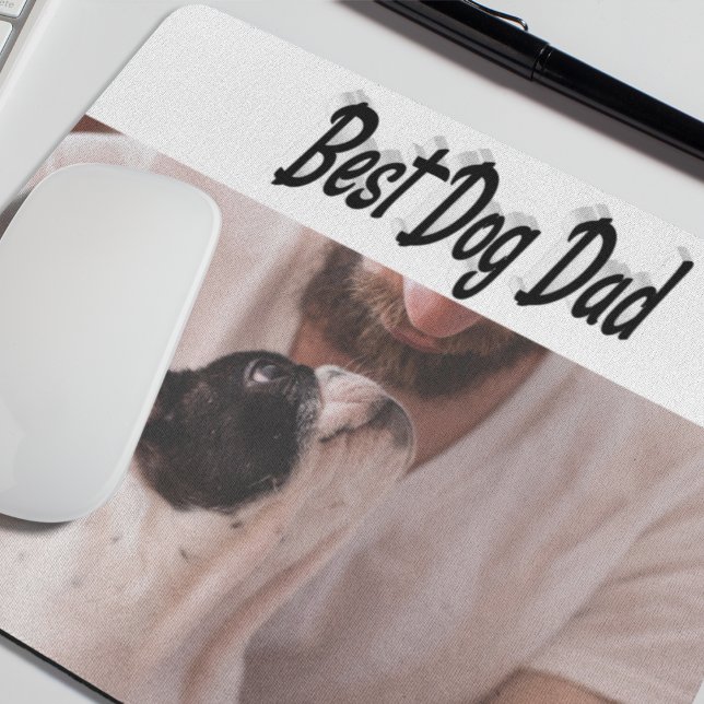 Mousepad Texto Preto da Foto do Melhor Pai de Cão (Criador carregado)