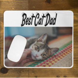 Mousepad Texto Preto da Foto do Melhor Pai de Cat