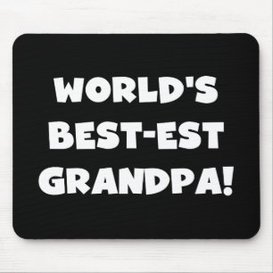 Mousepad Texto preto ou branco do vovô do Melhor-est do mun