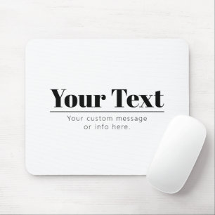 Mousepad Texto Retromoderno da na moda   Preto & Branco