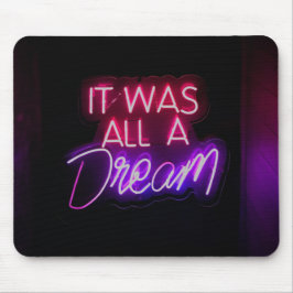 Mousepad Texto Rosa Púrpura Arte Era Tudo Um Sinal De Sonho