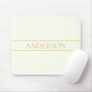 Mousepad Texto Simples Elegante Personalizável Dourado Br