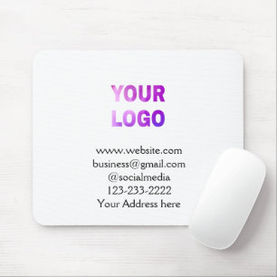 Mousepad texto simples mínimo adicione seu logotipo/design