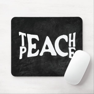 Mousepad Texto "Teach Peace" Sobre O Couro Negro