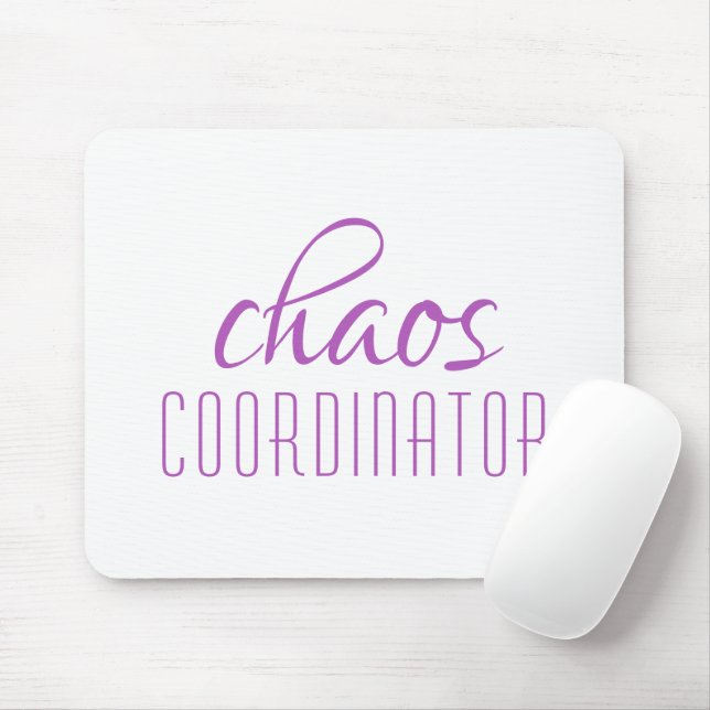 Mousepad Texto Tipográfico Roxo do Coordenador de Caos (Com mouse)