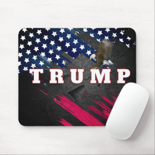 Mousepad Texto Trump no sinalizador USA com águia careca