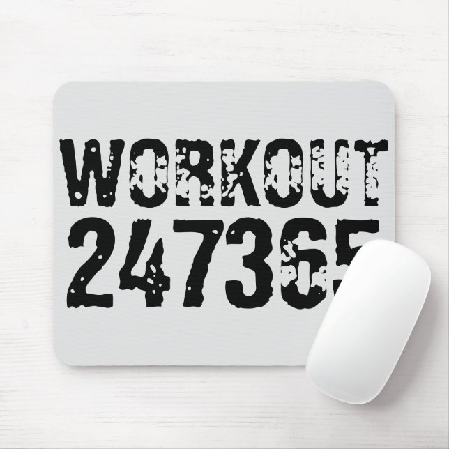 Mousepad Texto vestido e arranhado Workout 247365 preto (Com mouse)