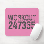 Mousepad Texto vestido e arranhado Workout 247365 rosa<br><div class="desc">Texto vestido e arranhado Workout 247365 em cor de cinza com fundo rosa. Perfeito para qualquer pessoa que esteja levantando,  malhação,  treinando,  construindo carrocerias e indo para a academia.</div>