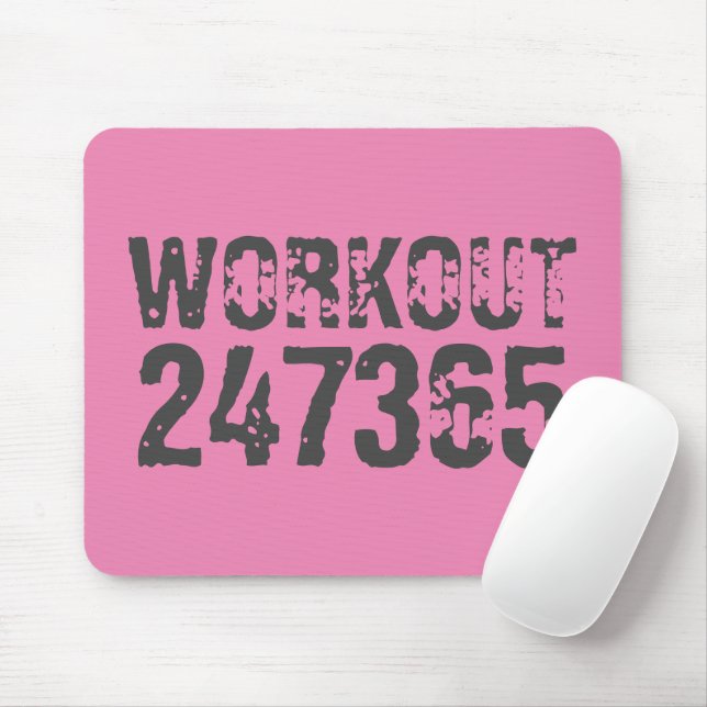 Mousepad Texto vestido e arranhado Workout 247365 rosa (Com mouse)