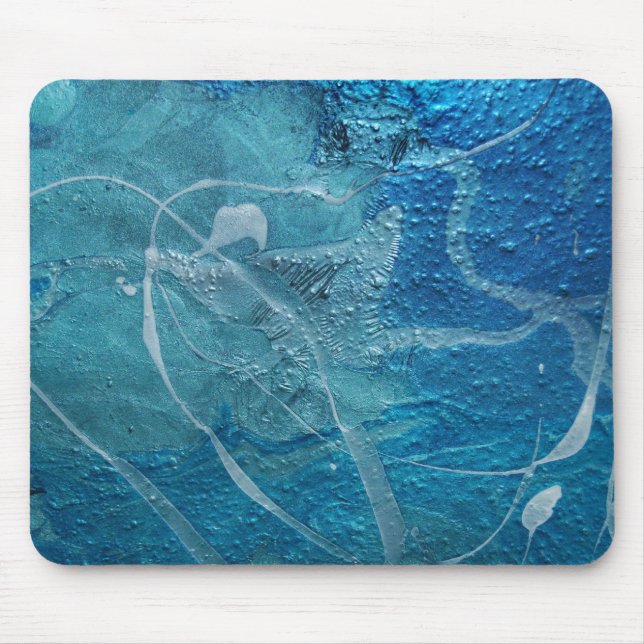 Mousepad Textura abstrato azul e prateada (Frente)