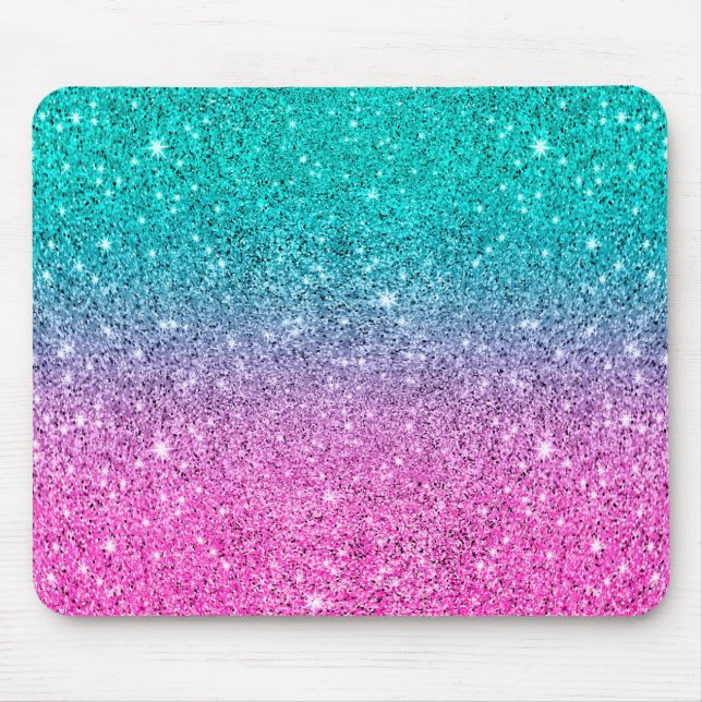 Mousepad Textura brilhante rosa quente e turquesa (Frente)