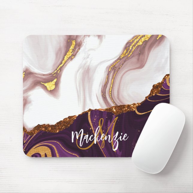 Mousepad Textura de abstrato Marble (Com mouse)