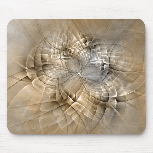 Mousepad Textura de Arte Fractal Moderno Abstrato Tons da T (Frente)