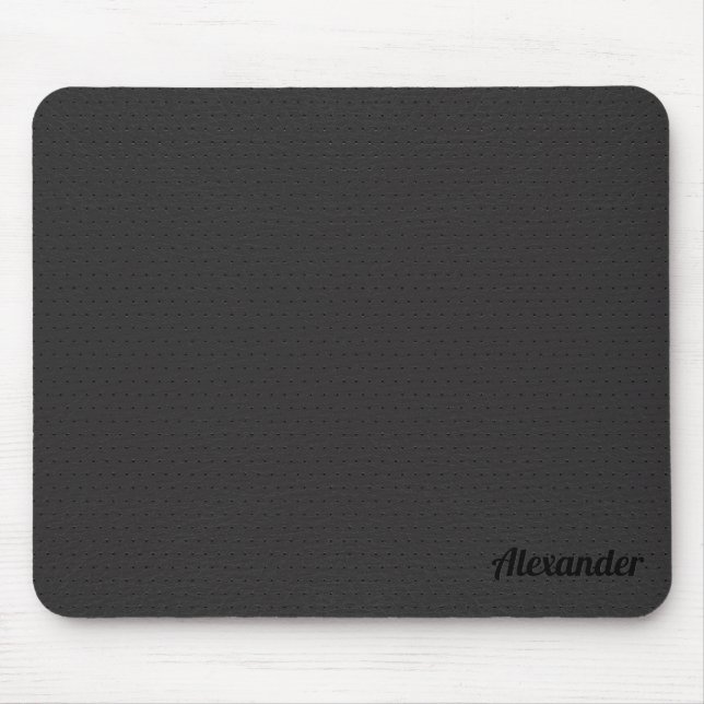 Mousepad Textura de couro preto - Pad de mouse monograma pe (Frente)