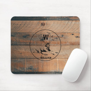 Mousepad Textura de madeira russa personalizada e monograma
