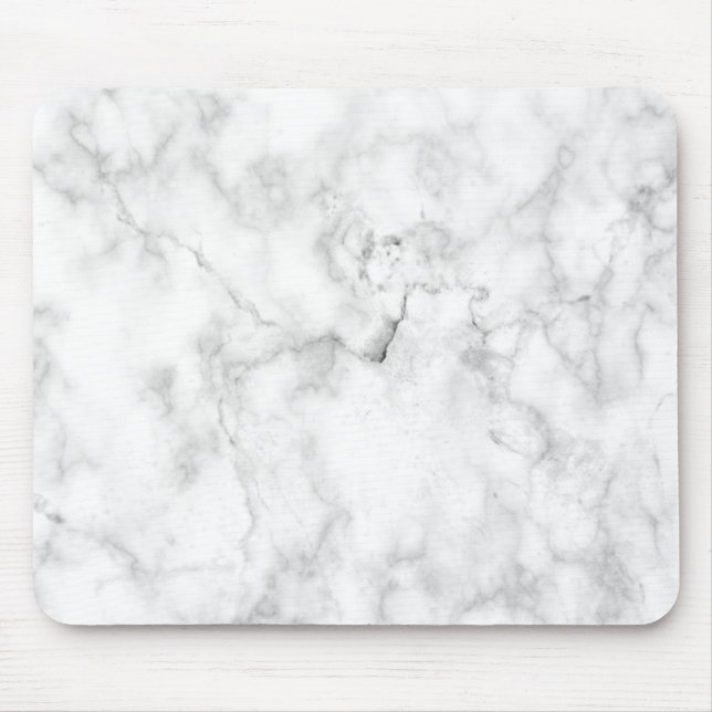 Mousepad Textura de mármore falso branco e cinza (Frente)