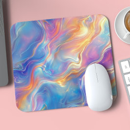 Mousepad Textura de mármore ondulado opala colorida