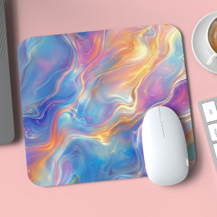 Mousepad Textura de mármore ondulado opala colorida