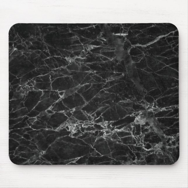 Mousepad Textura de mármore preto e branco (Frente)