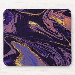 Mousepad Textura de Mármore Violeta Dourado Resplandecente
