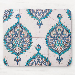Mousepad textura de mosaico floral do azulejo do peru de