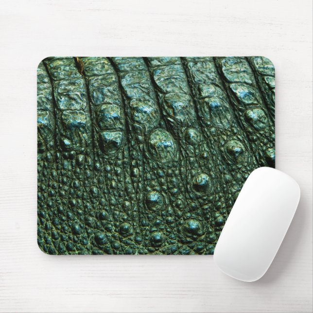 Mousepad Textura de Pele de Alligador Verde (Com mouse)