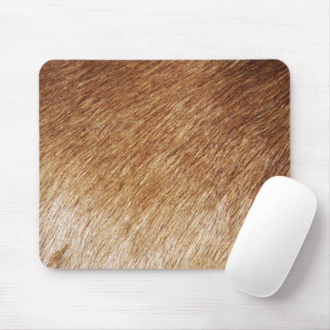Mousepad Textura de Pelo Marrom Natureza - Decoração de Cas (Com mouse)