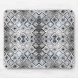 Mousepad Textura de Treliça Abstrata Geométrica Prata e Cin