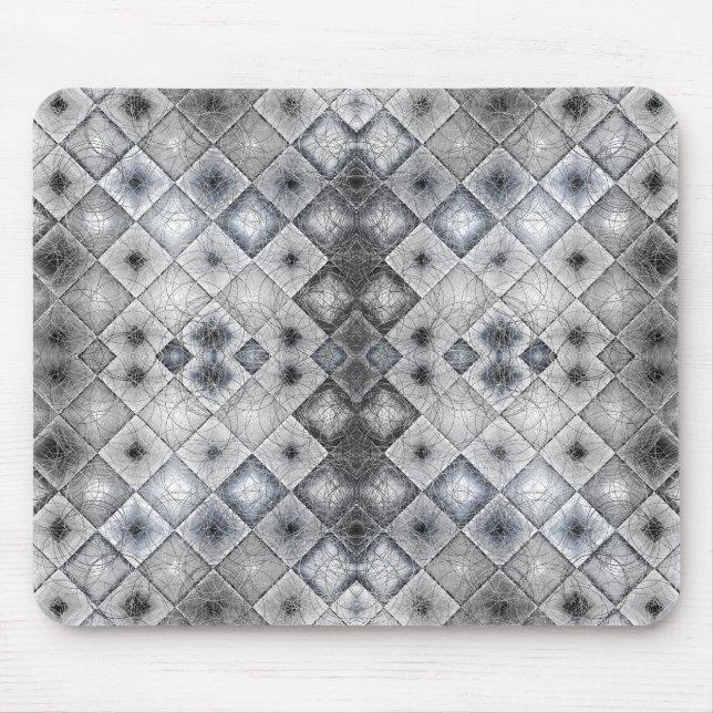 Mousepad Textura de Treliça Abstrata Geométrica Prata e Cin (Frente)