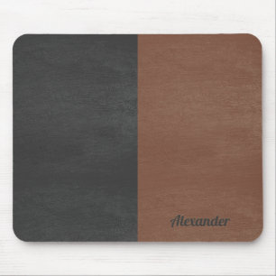 Mousepad Textura em couro preto e marrom de tela plana