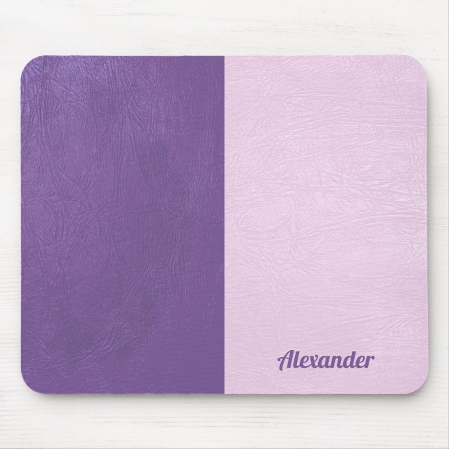 Mousepad Textura em couro roxo e rosa, de tela plana (Frente)