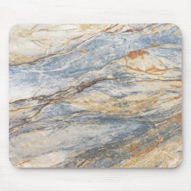 Mousepad Textura em mármore em Cinzas e azul (Frente)