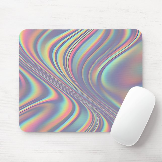 Mousepad Textura Holográfica Iridescente (Com mouse)