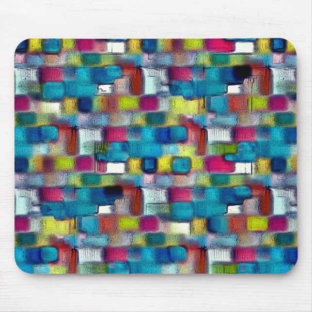 Mousepad Textura muito áspera de formas quadradas coloridas (Frente)