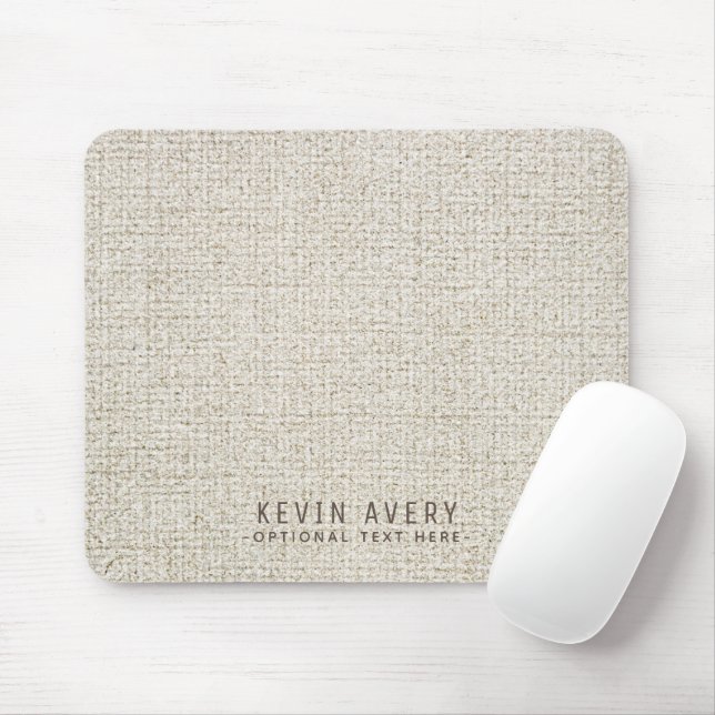 Mousepad Textura russa personalizada de Beige Linen (Com mouse)