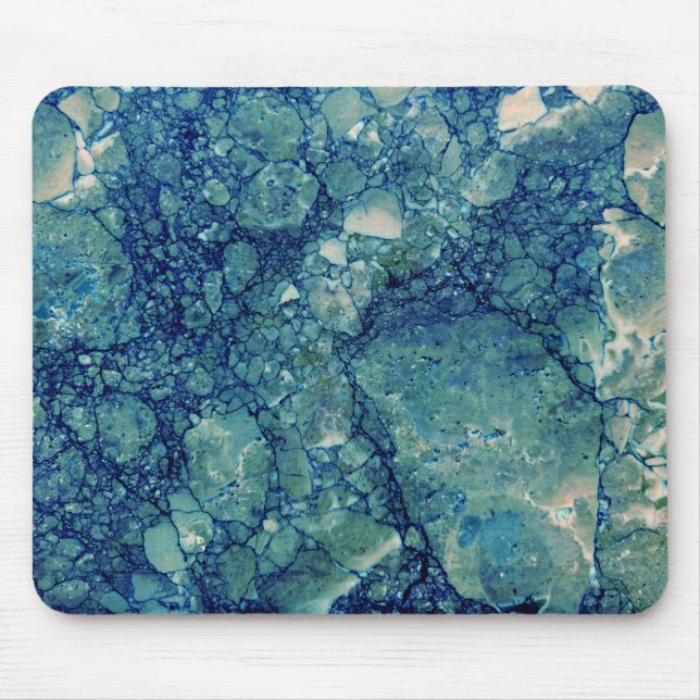 Mousepad Textura Verde Azul de Mármore Verde (Frente)