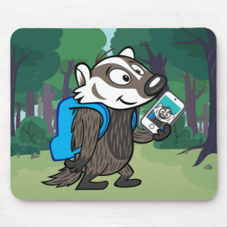 Mousepad Texugo Selfie do filho do baby-boom do guaxinim |
