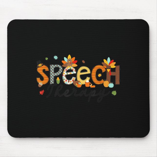 Mousepad Thanksgiving Speech Therapy Thankful Slp Turkey Sp (Frente)