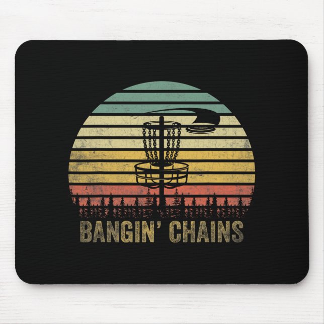 Mousepad That Says Ngin' Chains - Disc Golf Retro Sunset  (Frente)