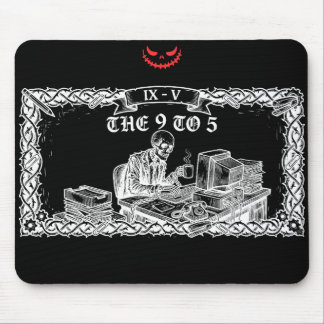 Mousepad The 9 to 5 Tarot Card | Funny Skeleton Corporate