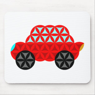 Mousepad The Car Of Life - Sacred Shapes A3,Red.