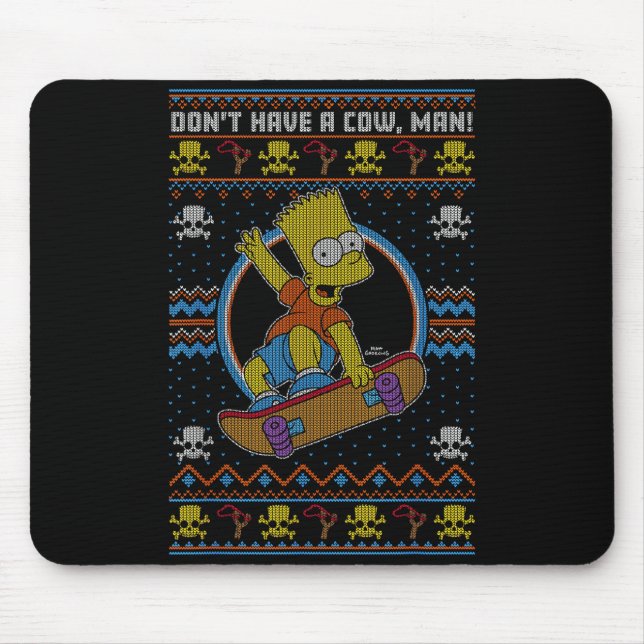 Mousepad The Christmas Bart Don't Have A Cow Ugly Sweater  (Frente)
