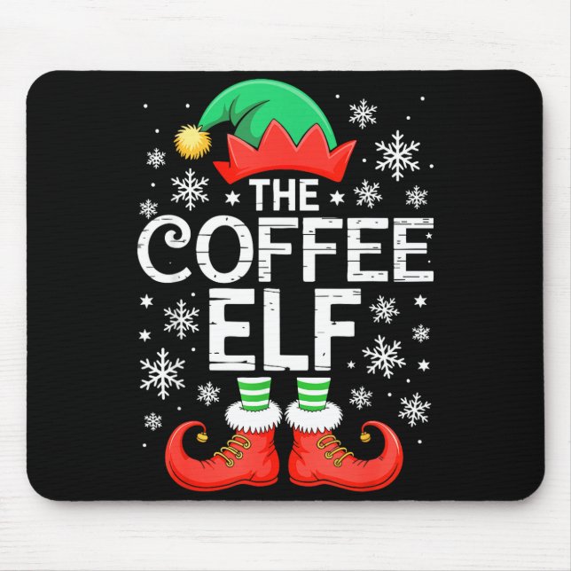 Mousepad The Coffee Elf Shirt Men Women Family Matching Chr (Frente)