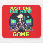 Mousepad The Eternal Gamer<br><div class="desc">Perfect for the dedicated gamer who can't resist one more round. Featuring a cool skeleton setup,  this design captures the ultimate gaming addiction in a fun,  retro style. A must-have for every PC and console enthusiast!</div>