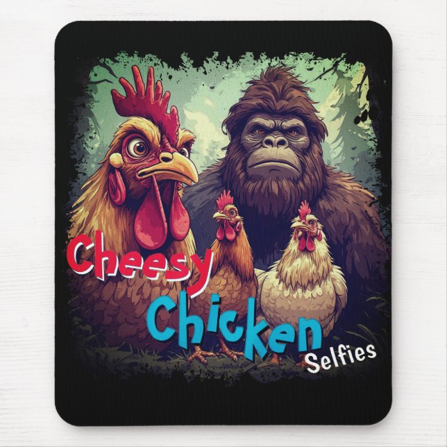 Mousepad "The Ghost Photobomb Bigfoot" Cheesy Chickens  (Frente)