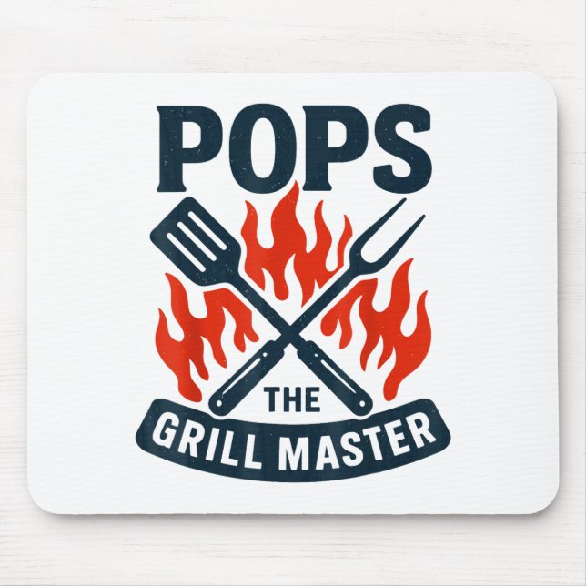 Mousepad The Grill Master Bbq Father's Day Grandpa Grilling (Frente)