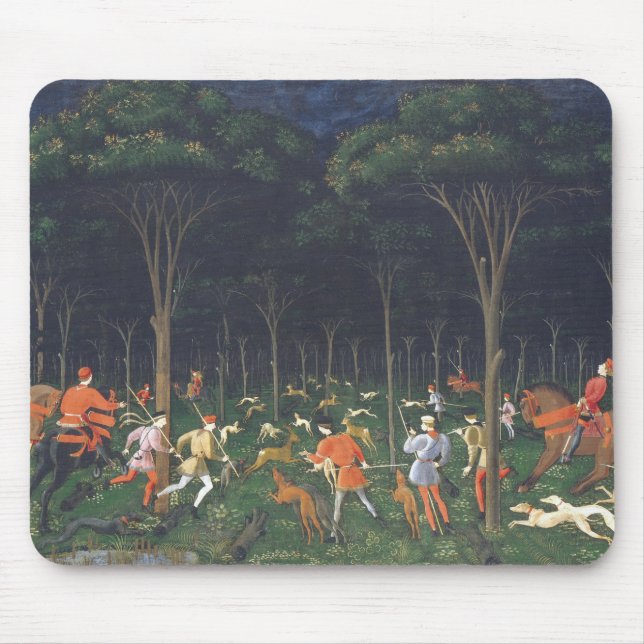 Mousepad The Hunt in the Forest (por Paolo Uccello) (Frente)