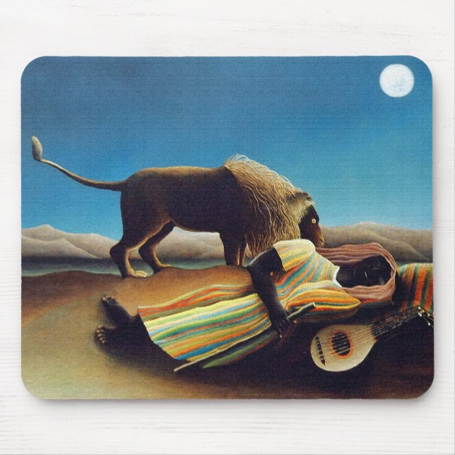 Mousepad "The Sleeping Gypsy" por Henri Rousseau (Frente)