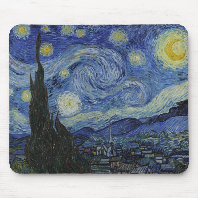 Mousepad The Starry Night (Vincent van Gogh) (Famosa Arte) (Frente)